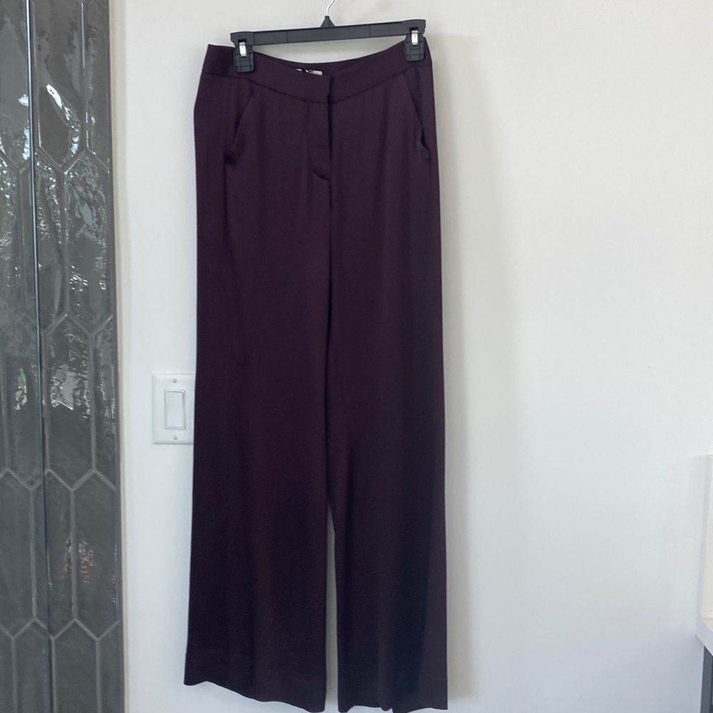 Halston eggplant colored satin pants